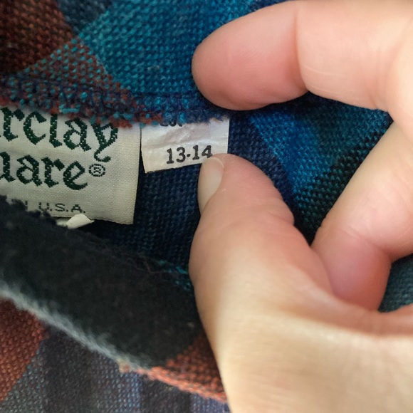 Barclays square vintage accordian pleated plaid wool midi skirt - Picture 3 of 5